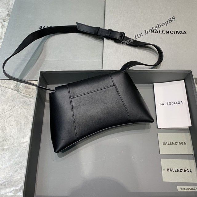 Balenciaga巴黎世家專櫃爆款小號平紋黑色黑扣Hourglass沙漏包 fyj1823